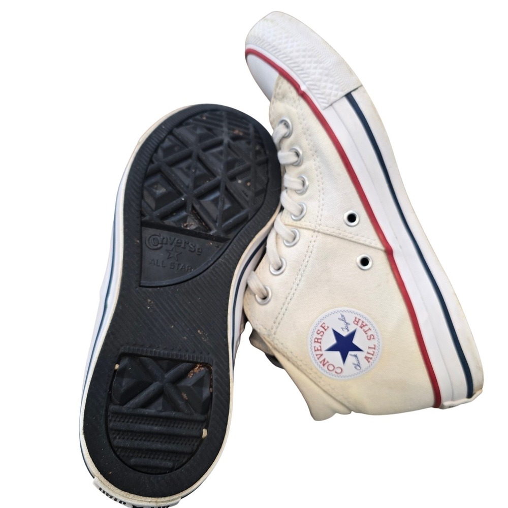 Converse Chuck Taylor All Star Mid Top Sneakers Natural Off White Shoes US 7